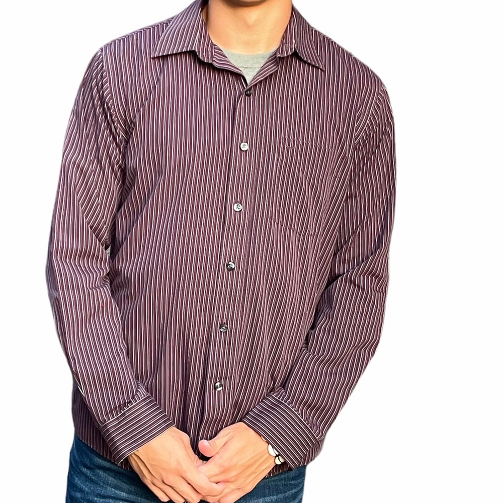Van Heusen Studio Button Up Striped Slim Shirt M